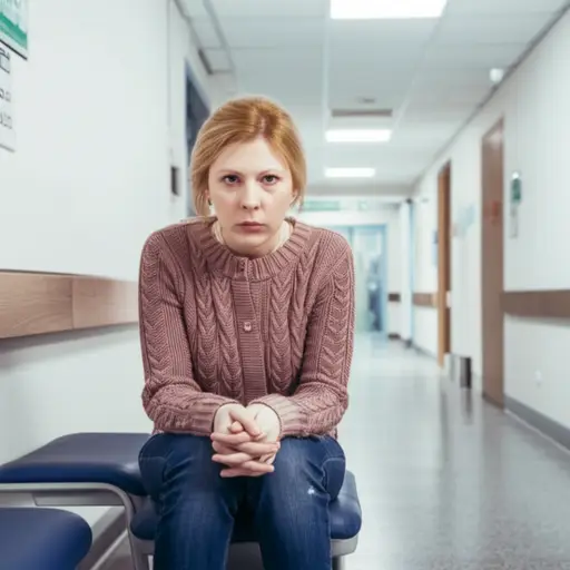 她对下周的手术感到非常紧张。