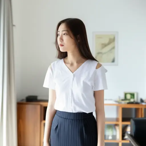 她环顾房间，看看是否有人在看。