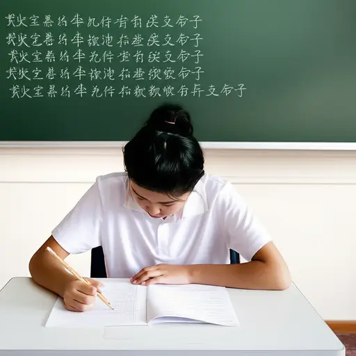 请从板上抄写句子。