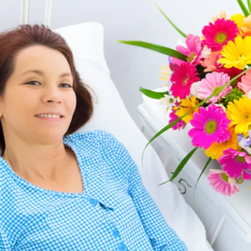 她病了，所以我送了她一些花让她高兴起来。