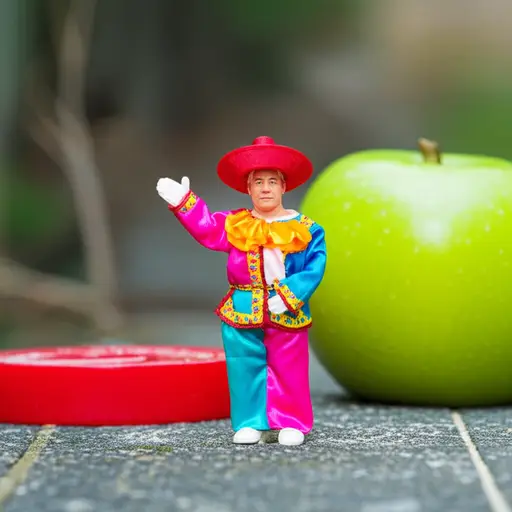 他只有一英寸高，穿着奇怪的衣服。