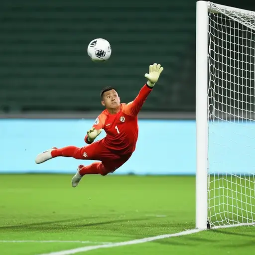 守门员完成了一次精彩的扑救。