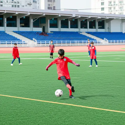 我弟弟在学校足球队踢球。