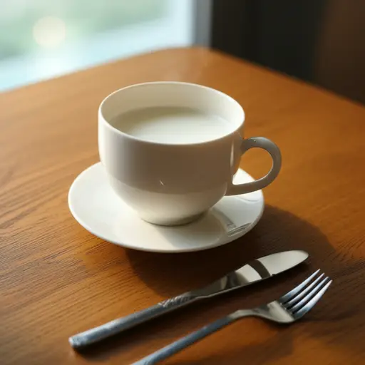 我早餐喝了一杯牛奶。