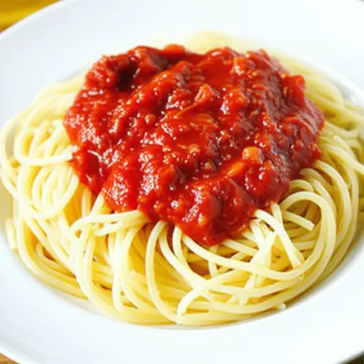 用一层酱汁覆盖意大利面。