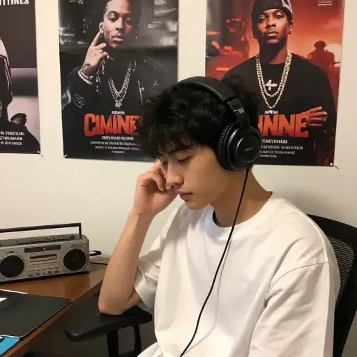 我哥哥喜欢听很多说唱歌曲。