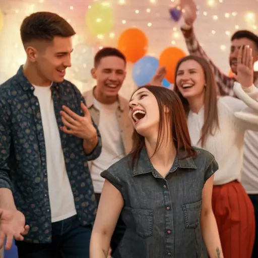 昨晚的派对上我们都开了玩笑，玩得很开心。