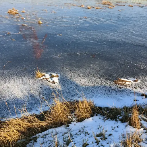 地面冻得硬邦邦的。
