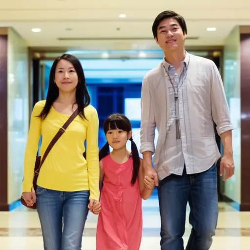 我爸爸带全家人出去看了场电影。