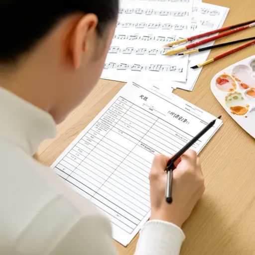 她在表格上列出她的兴趣是绘画和音乐。