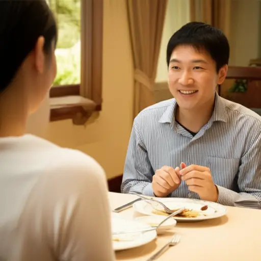 “谢谢你的晚餐，”他对朋友说。