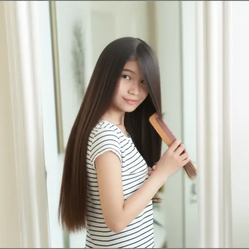 我每天早上都要梳头发。