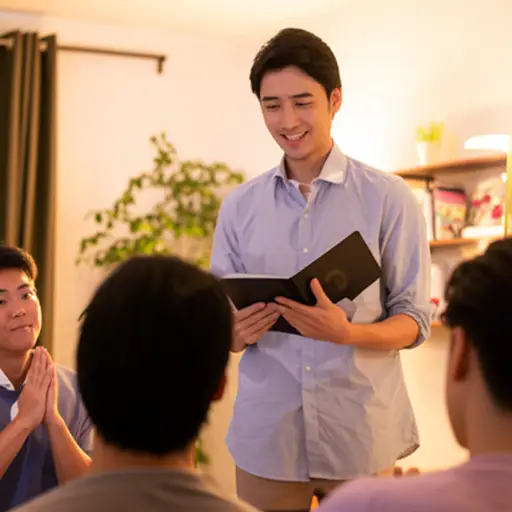 我组里的每个人都知道我是个相当不错的诗人，所以彼得让我读一些我的诗。