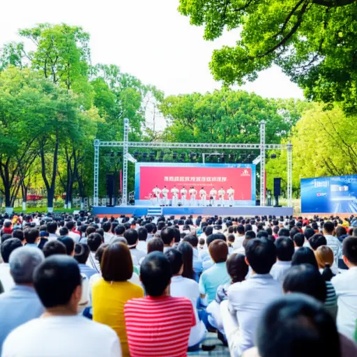 游客们蜂拥至公园，观看一年一度的夏季表演。