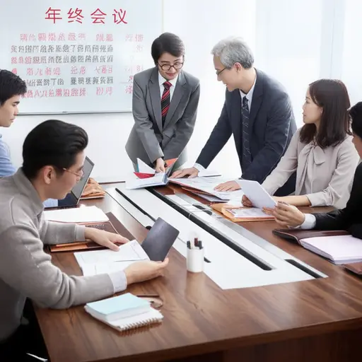 办公室的员工们正在为即将到来的年终会议做准备。