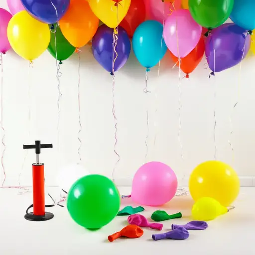 我们吹了几十个气球来装饰房间。