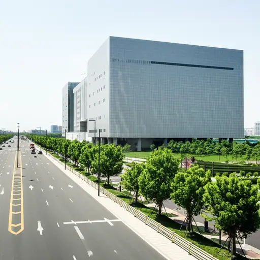 主路上的图书馆很大。