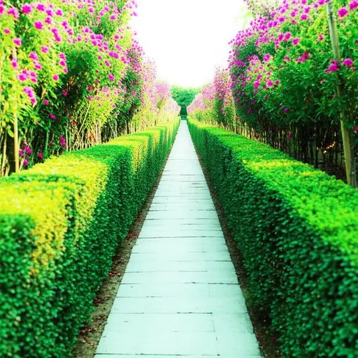 这个花园大约有100码长。