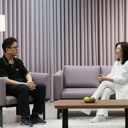 脱口秀主持人采访了一位著名名人。