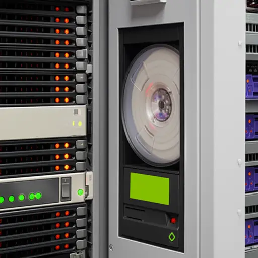 现在数据正从磁带传输到硬盘。