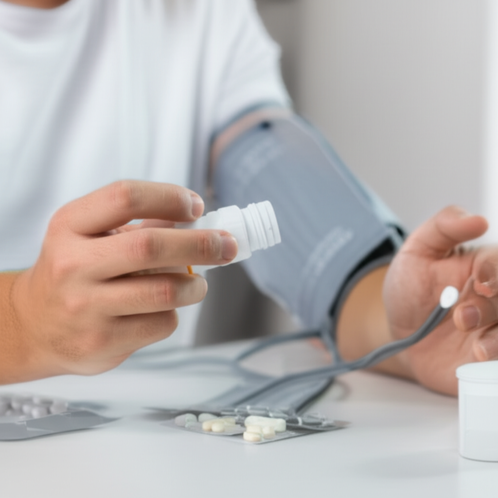 患者正在服用降压药。