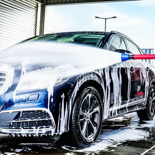 在我们离开前给车快速洗一下。