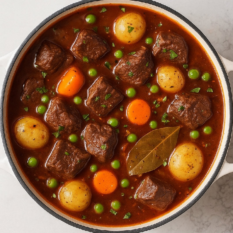 她正在炖牛肉。