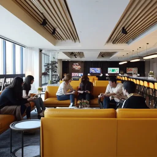 除了玩游戏，你也可以和朋友们坐在俱乐部休息室里。