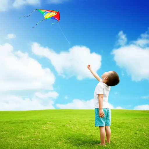 我的风筝线断了，风筝飞走了。