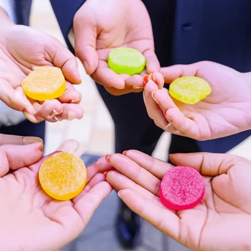 庆祝期间，每位客人都得到了一个圆形糖果。