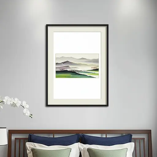 我的卧室墙上有一幅画。