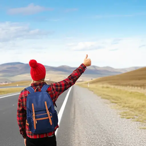 他决定搭便车穿越全国。