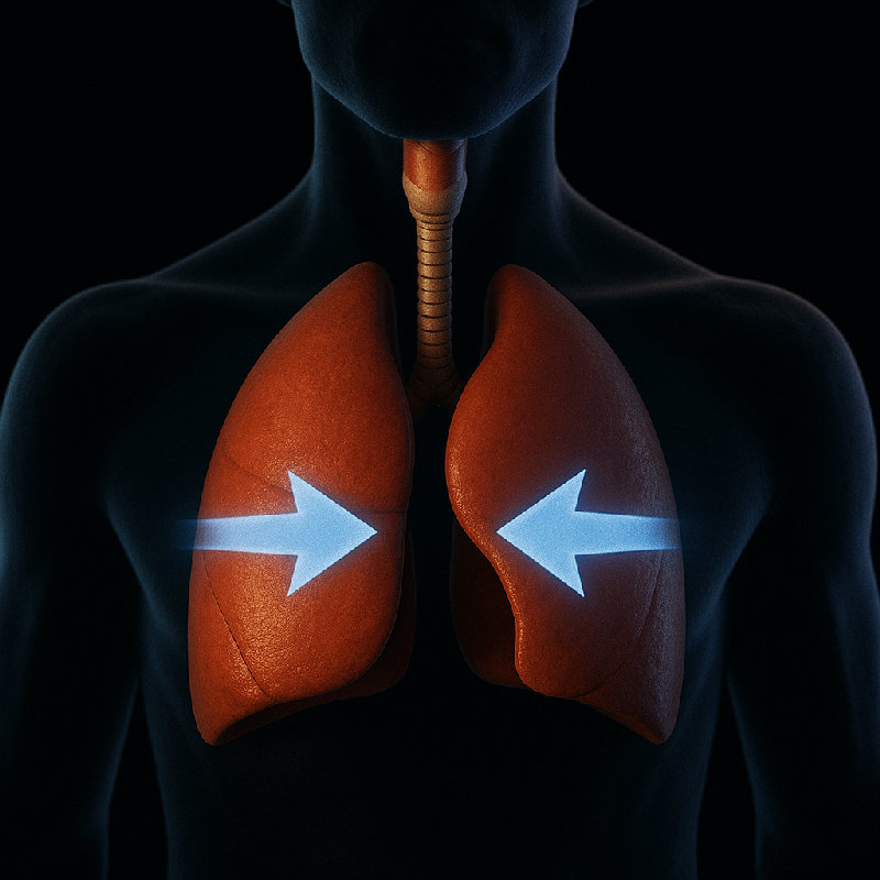 呼气时，胸部收缩。