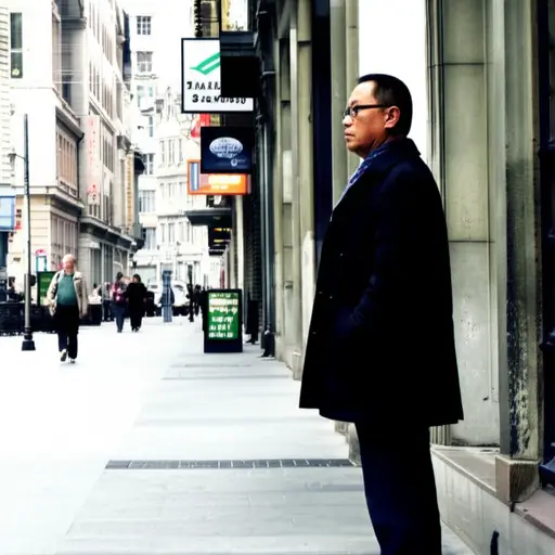 那个男人在街对面等着。