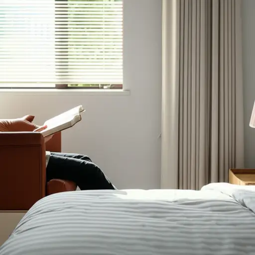 我的卧室很安静，我可以在那里看书。