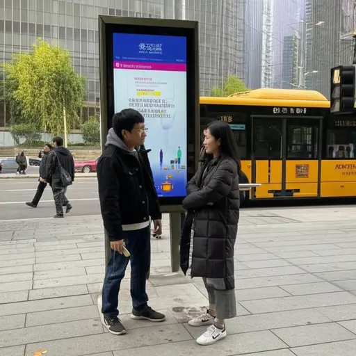 “我们该坐公交车还是走路？”“我都可以，选哪个都行。”