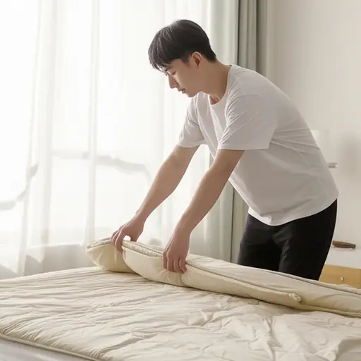 我每天早上都会整理床铺。