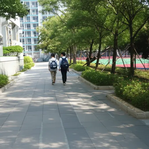 我们在同一所学校上学。