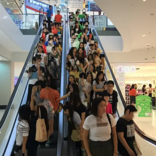 商场周末总是人山人海。