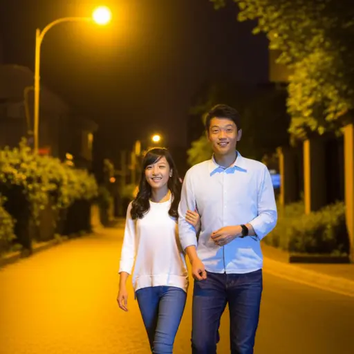 晚上外出后，他好心地陪我走回了家。