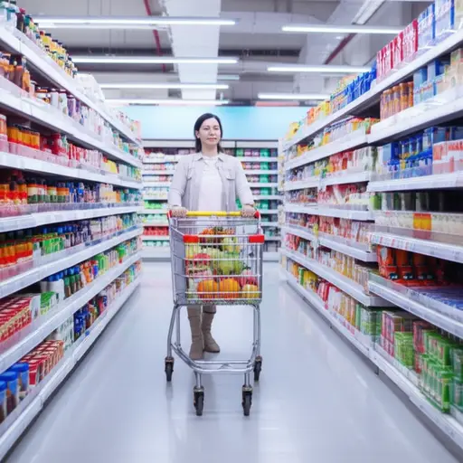 我妈妈喜欢去那家大超市。