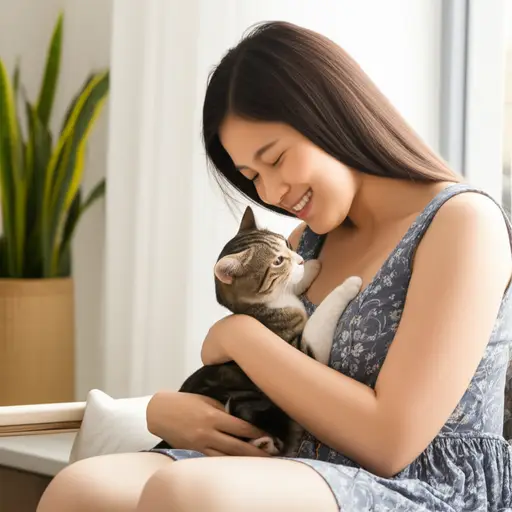 露西非常疼爱她的猫。