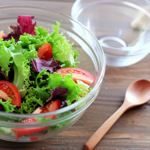 把生菜和番茄拌在一起。