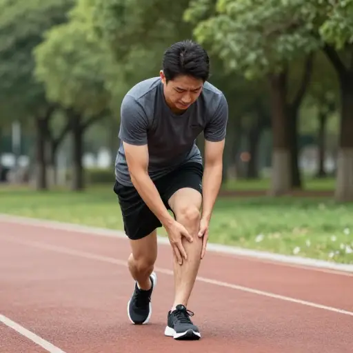 跑步时他感到脚后跟疼痛。