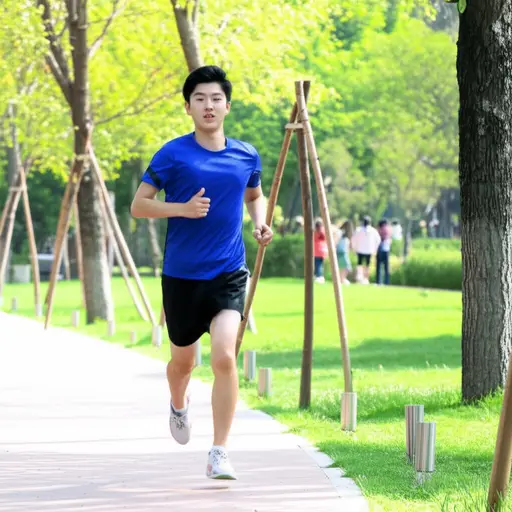 看！那个跑步的人跑得真快。