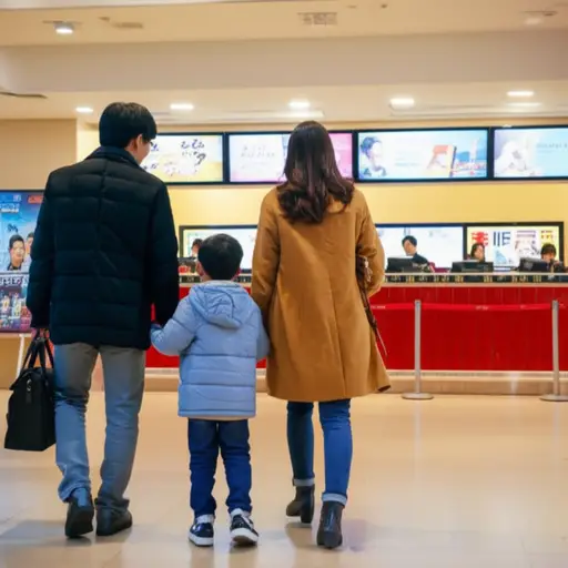 我们带孩子们去看电影。