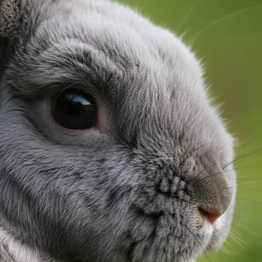 我的兔子有非常柔软的灰色皮毛。