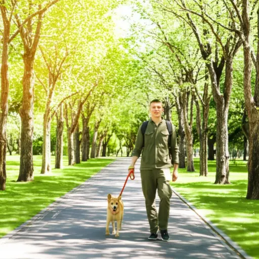 我也有一只狗，我喜欢带它去散步。