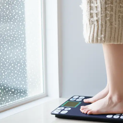 她冬天体重增加了五公斤。