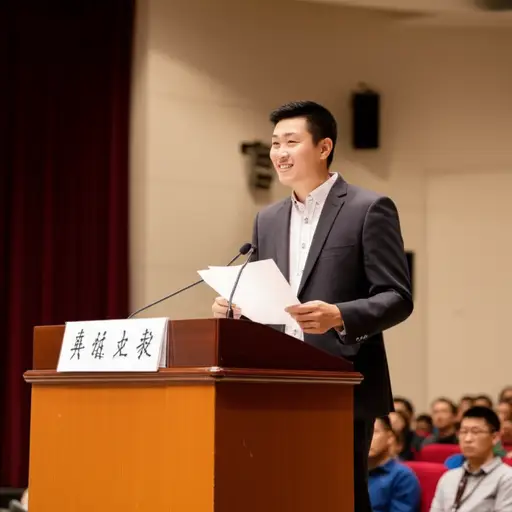 通过练习，他在公开演讲方面获得了信心。